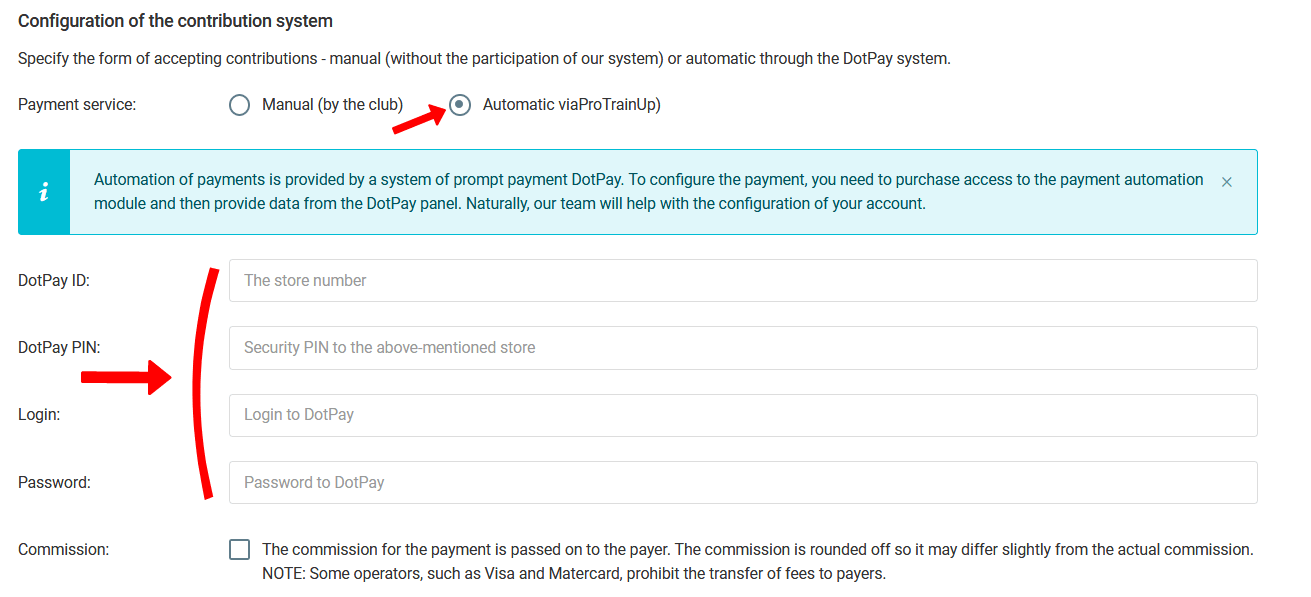 Przelewy24 configuration
