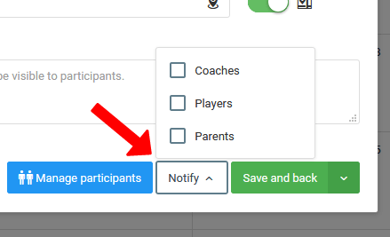 Training notifications