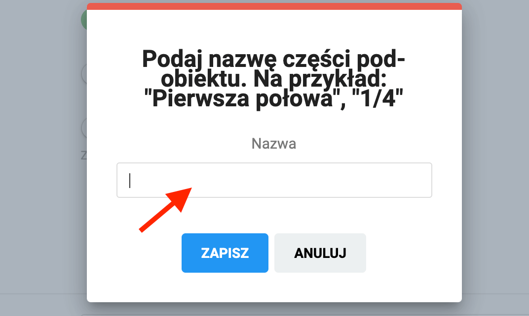 Formularz dodawania strefy