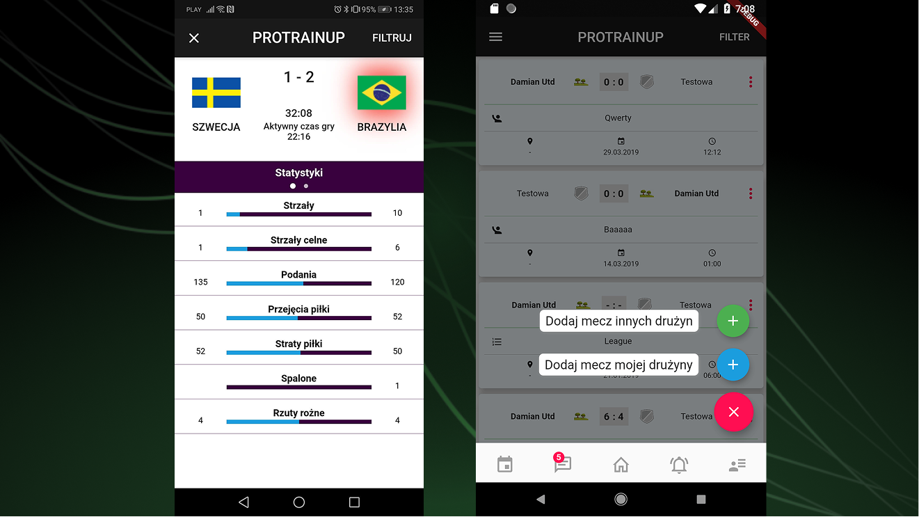 Aplikacja mobilna — mecz live