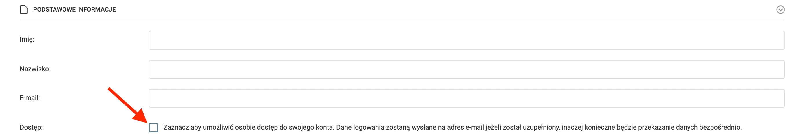 Formularz dodawania opiekuna